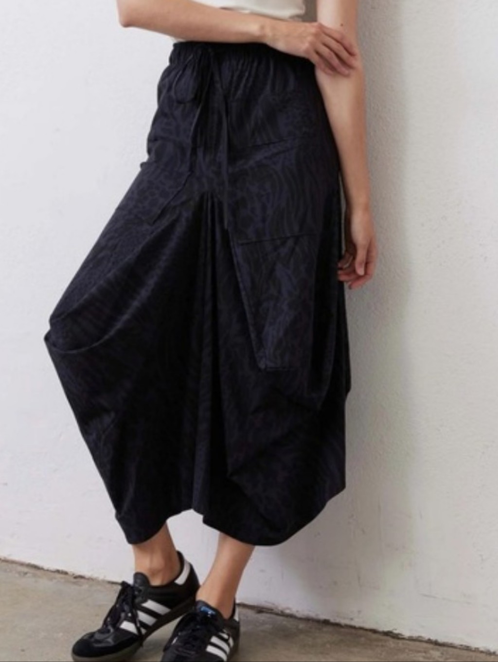 Nwt Ruti The Petite Go-To Skirt In Dark Animal Navy Maxi Boho Size Xs Petite